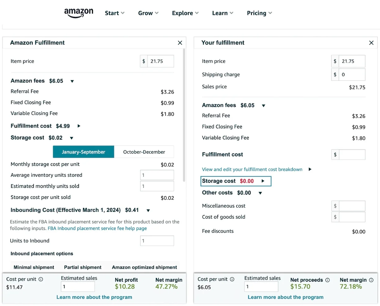 Accessing the Amazon FBA Calculator